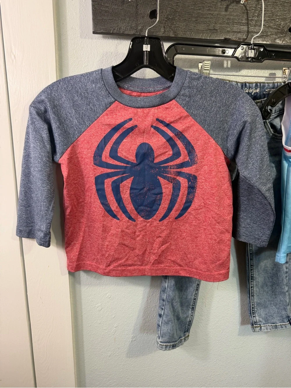2 Jean & Shirt sets Marvel Blue and Red Mickey Basketball Tank Top for Kids